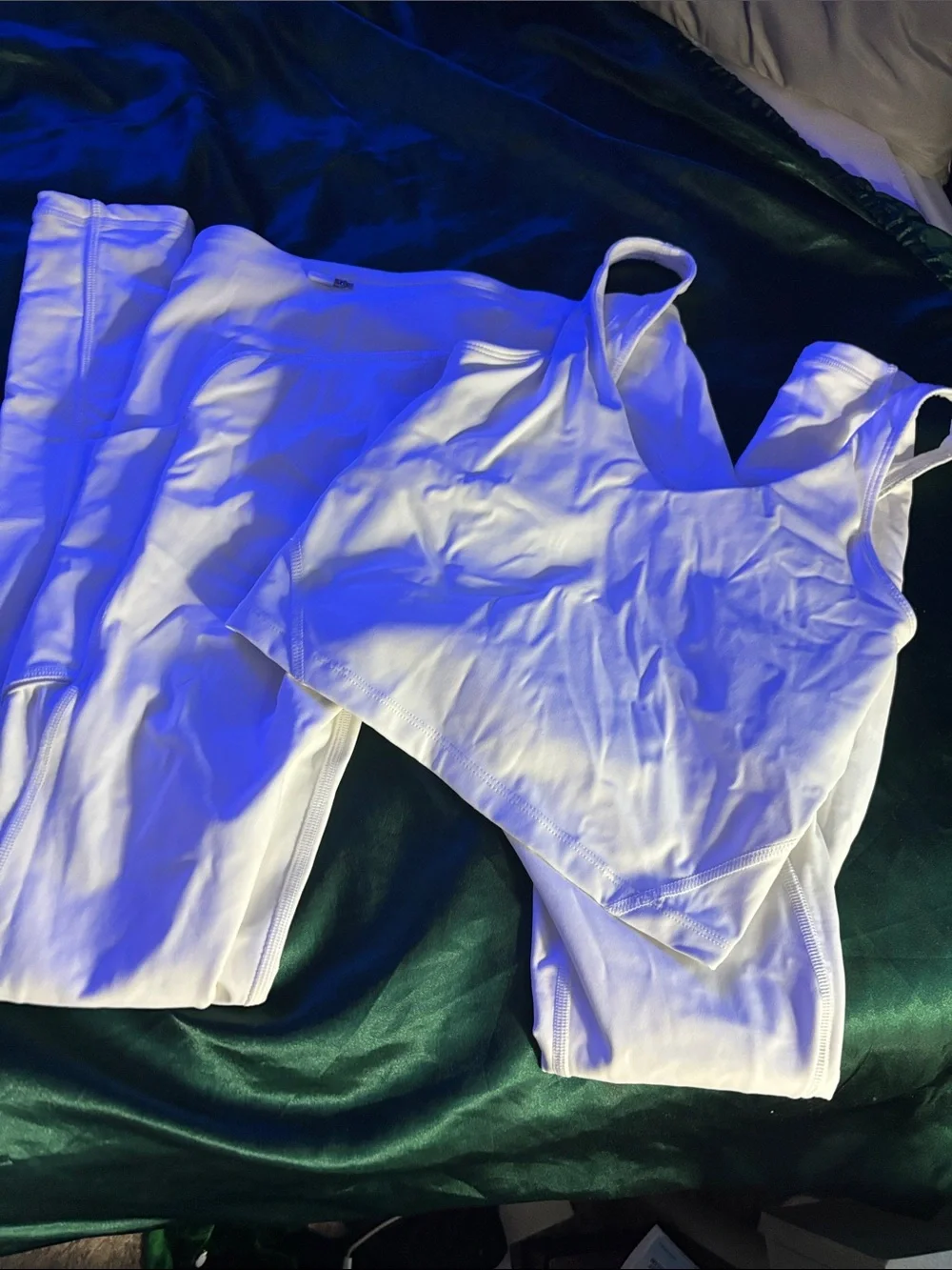 Lululemon White Athletic Tank & Leggings Set